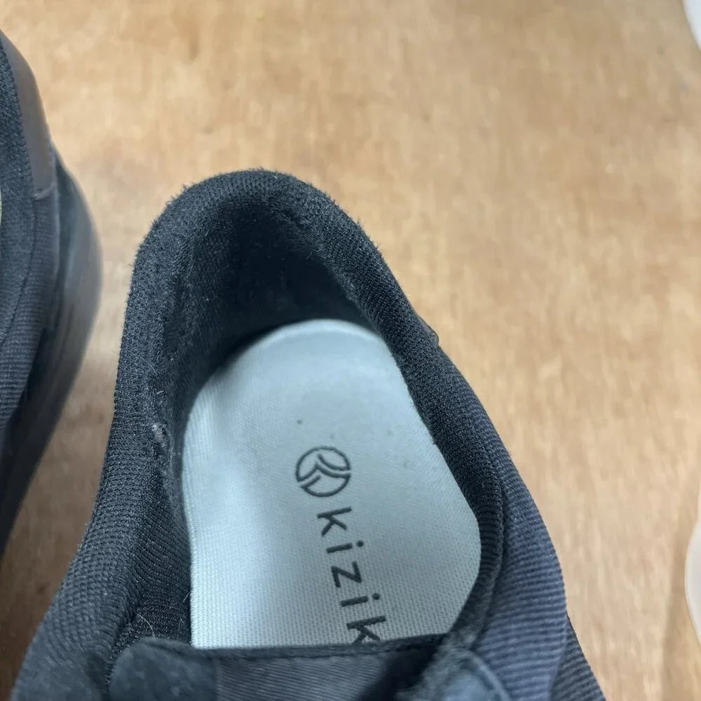 Kizik Prague Mens Size12 Canvas Handsfree Shoes Sneakers Black